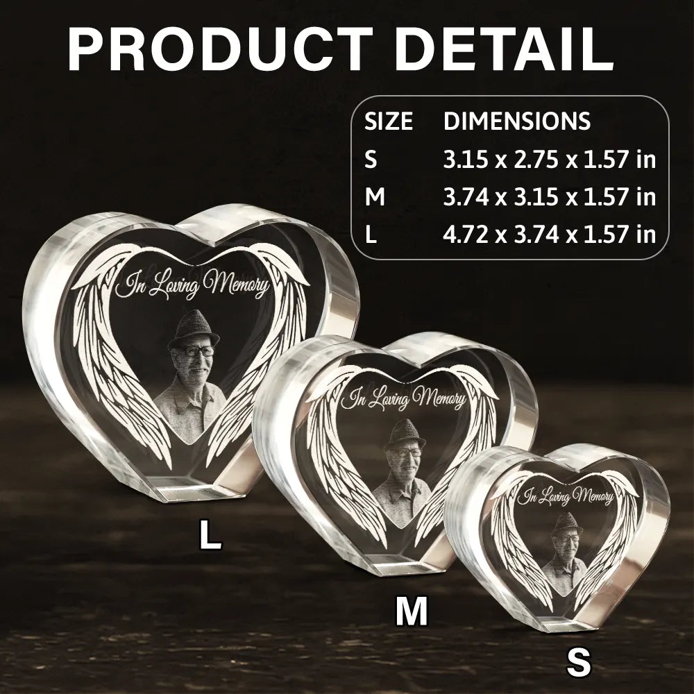 Memorial,Custom Photo,Sad,Parents,Gift For Grandparents - Custom Photo I'm Always With You - Personalized Crystal Heart