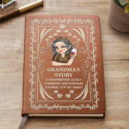 Gift For Mother,Gift For Grandma,Family - A Memory And Keepsake Journal For My Family - Personalized Leather Journal
