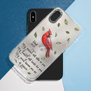 Memorial, Sad, Family - Memorial My Mind Still Talks To You - Metal Effect Printed, Personalized Clear Phone Case