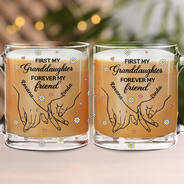 Gift For Daughter, Mom - Daughters (Adult), Mom - Daughters (Young), Gift For Mother, Love - First My Daughter Forever My Friend - Personalized Glass Mug