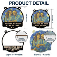 Gift For Couples,Gift For Husband,Gift For Wife,Gift For Boyfriend,Gift For Girlfriend - Custom Photo You And Me We Got This Under Starry Night - Personalized Window Hanging Suncatcher Ornament