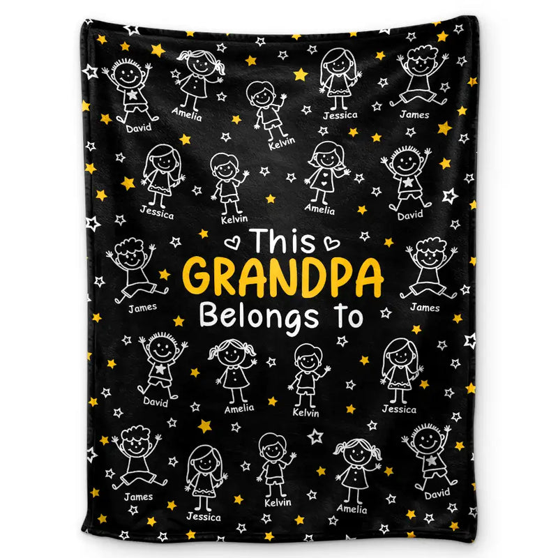 Gift For Grandparents,Gift For Grandpa,Gift For Grandma,Gift For Mother,Gift For Father,Happy,Christmas - This Grandpa Grandma Belongs To Kids Pet - Personalized Fleece Blanket, Sherpa Blanket