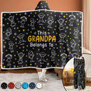 Gift For Grandparents,Gift For Grandpa,Gift For Grandma,Gift For Mother,Gift For Father,Happy,Christmas - This Grandpa Grandma Belongs To Kids Pet - Personalized Wearable Hooded Blanket