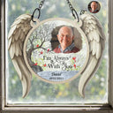 Memorial,Family,Parents,Gift For Grandparents,Sad,Custom Photo - Custom Photo I'm Always With You Angel Wings - Personalized Window Hanging Suncatcher Ornament