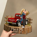 Gift For Couples,Gift For Husband,Gift For Wife,Gift For Boyfriend,Gift For Girlfriend,LGBT,Love - Flannel Standing Couple You And Me We Got This - Personalized Custom Shaped Wooden Plaque