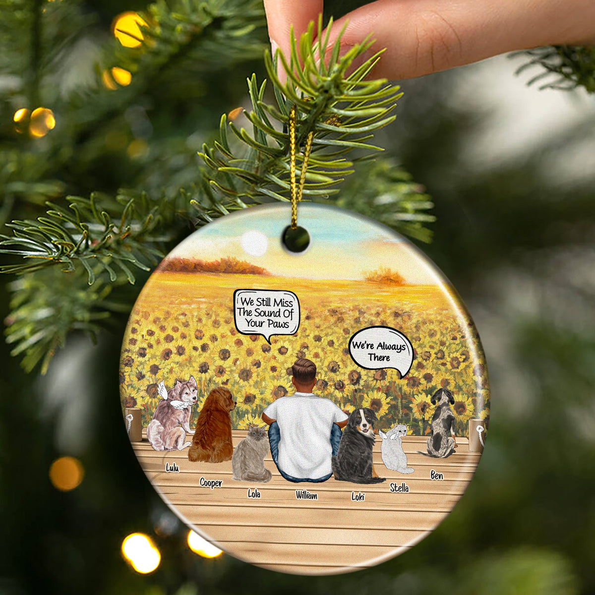 Still Talk About You Dog Loss Cat Loss Pet Memorial - Christmas Gift - Personalized Custom Circle Ceramic Ornament