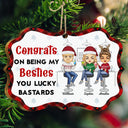 Congrats On Being My Bestie - Christmas Gifts For Best Friends - Personalized Medallion Wooden Ornament
