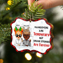 Here's To Another Year Of Bonding Over Alcohol - Christmas Gifts For Best Friends, Besties - Personalized Medallion Wooden Ornament