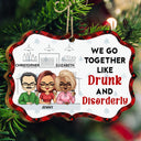 Here's To Another Year Of Bonding Over Alcohol - Christmas Gifts For Best Friends, Besties - Personalized Medallion Wooden Ornament