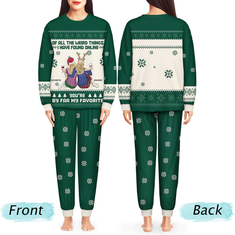Of All The Weird Things - Christmas Gift For Couples, Husband, Wife - Personalized Unisex Pajamas Set