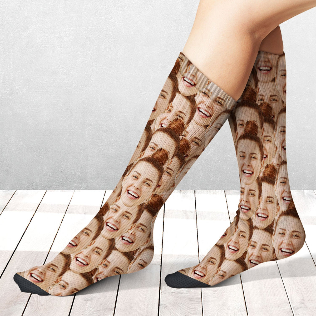 Custom Photo Funny Face Pattern - Gift For Him, For Her, Dog Lovers, Cat Lovers, Family - Personalized Socks