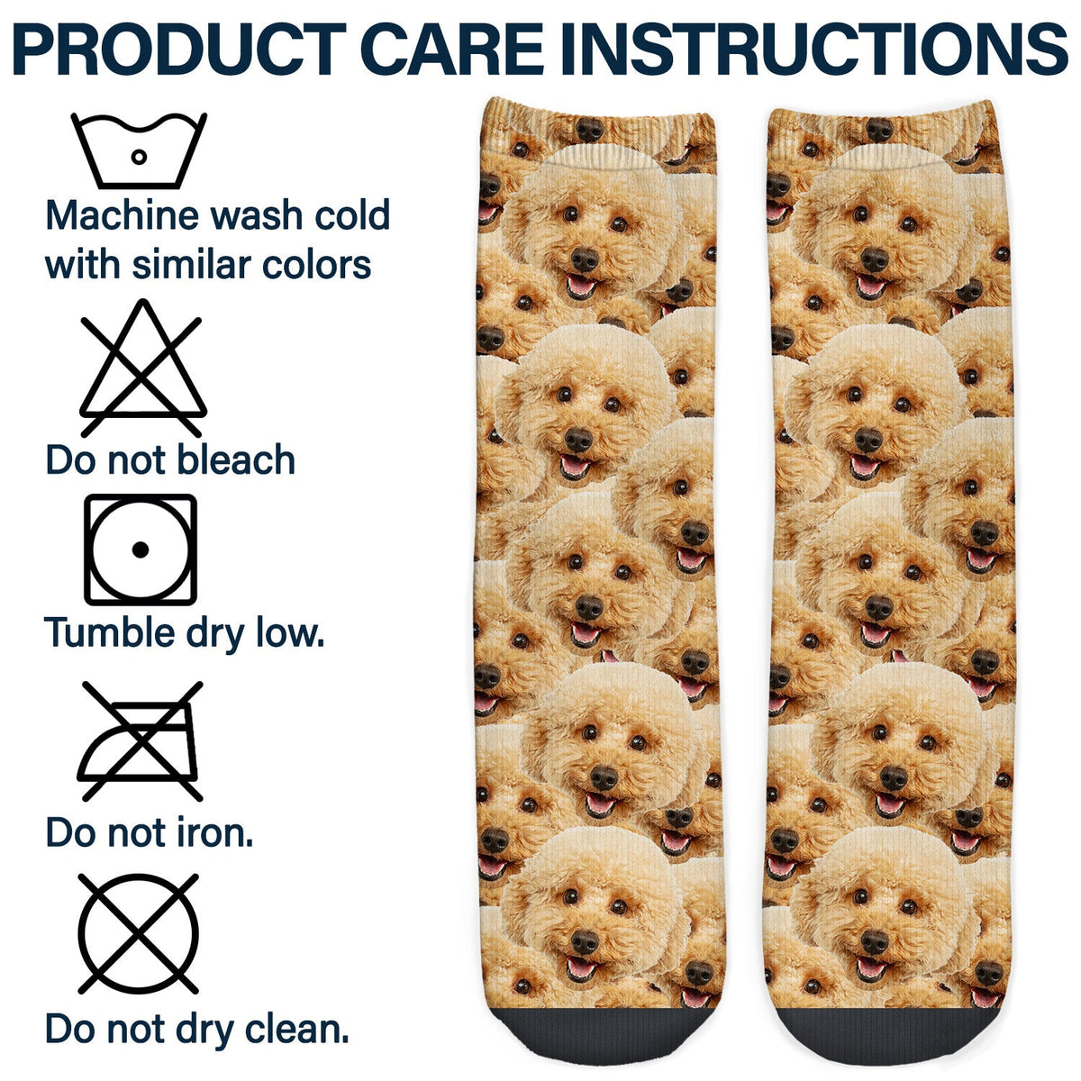 Custom Photo Funny Face Pattern - Gift For Him, For Her, Dog Lovers, Cat Lovers, Family - Personalized Socks