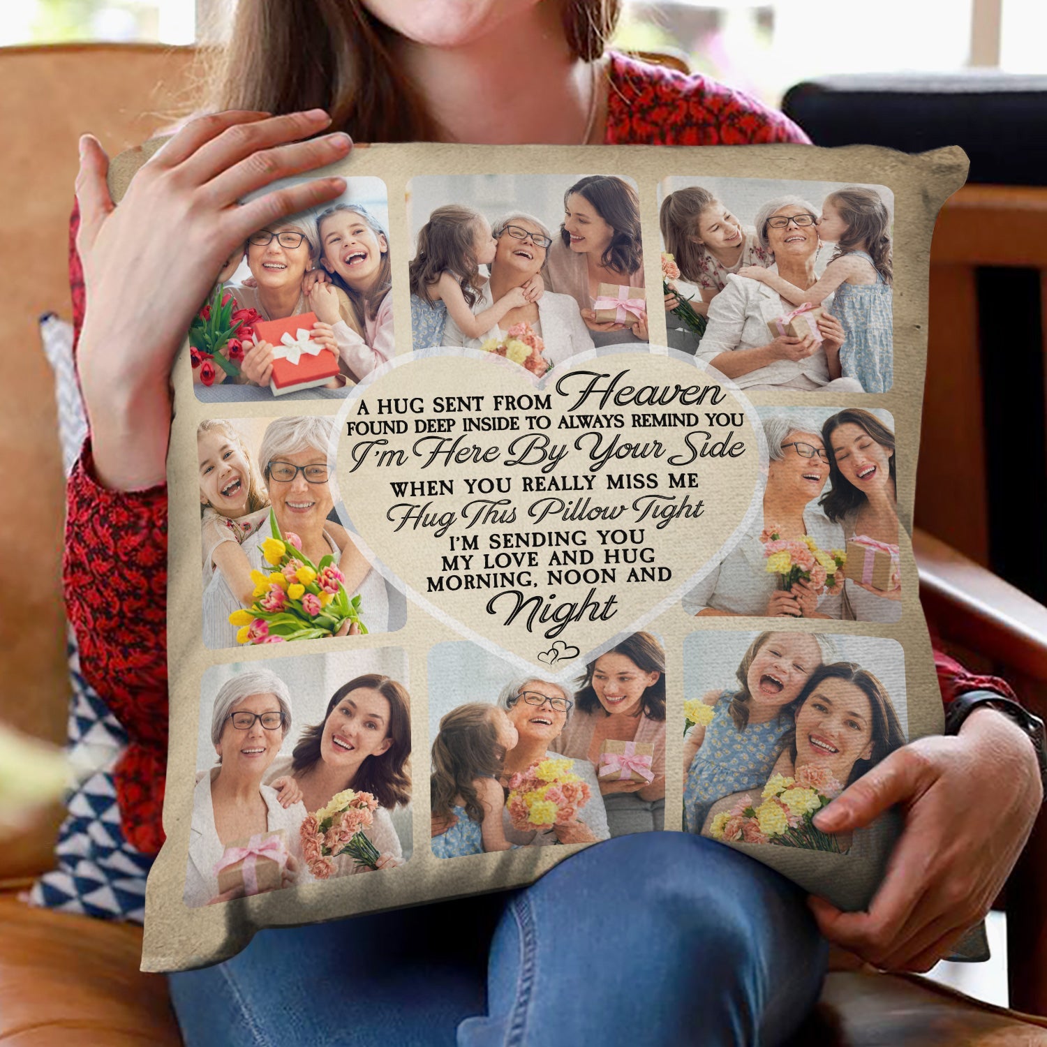 Custom Photo Always Remind You I'm Here By Your Side - Memorial Gift For Family, Mom, Dad, Siblings, Friends - Personalized Pillow