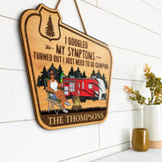 A Certified Happy Camper Area - Funny Gift For Camping Lovers, Couples - Personalized Custom Shaped Wood Sign