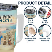 A Bond That Can't Be Broken - Gift For Cat Lovers, Cat Mom, Cat Dad - Personalized 40oz Tumbler With Straw