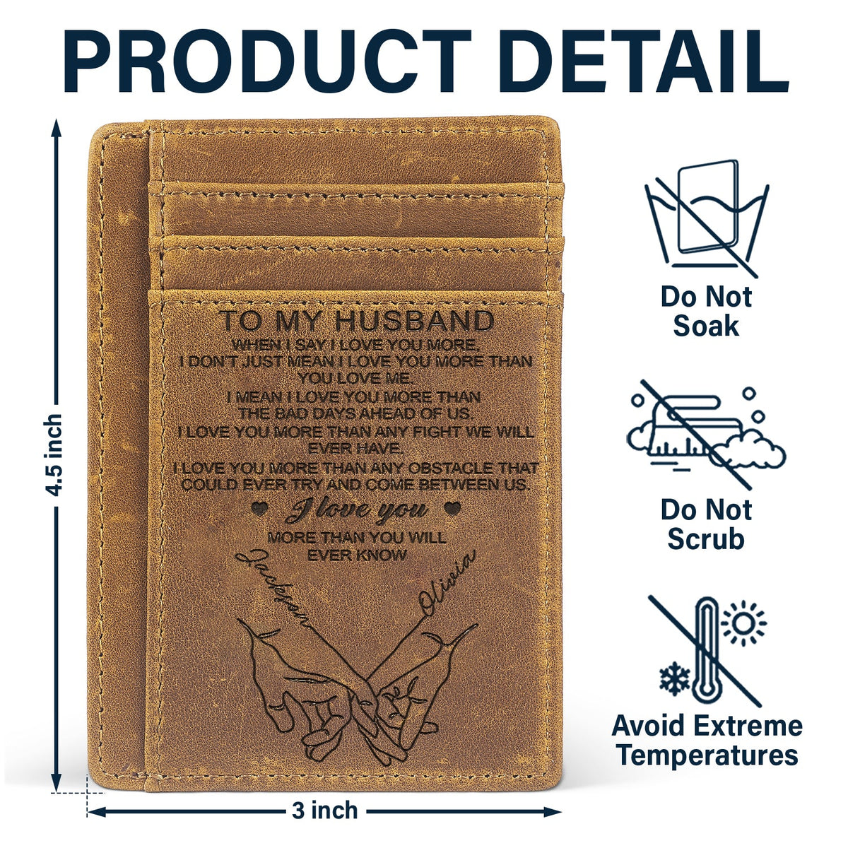 When I Say I Love You More - Gift For Couples, Husband, Wife - Personalized Card Wallet