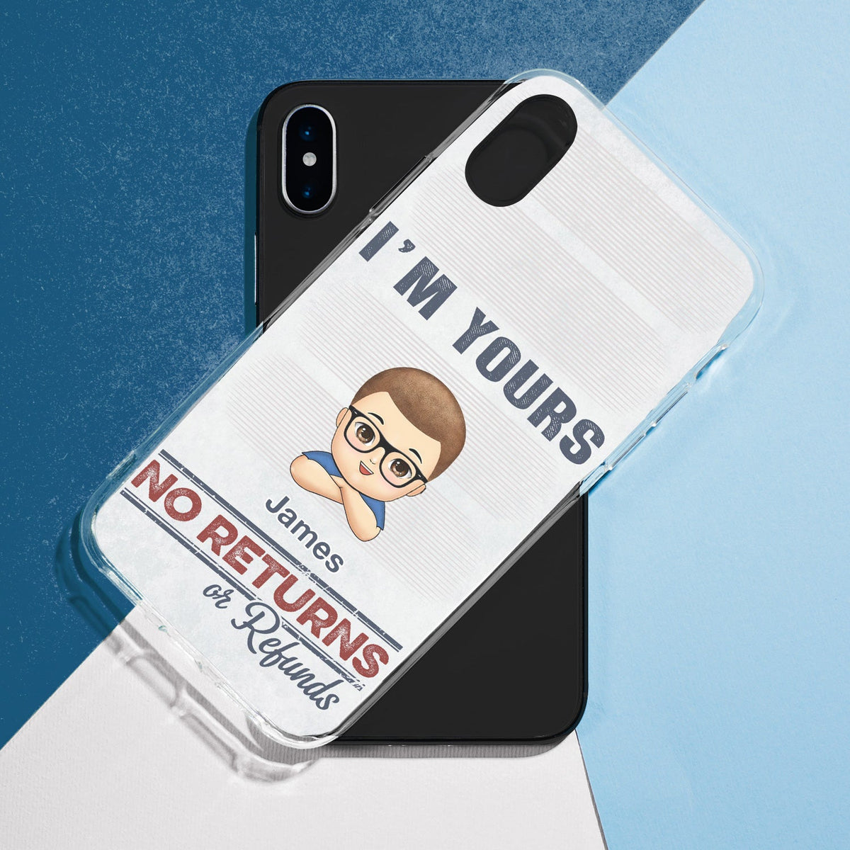 No Returns Or Refunds Chibi Grandkids - Funny Gift For Dad, Mom, Grandma, Grandpa - Personalized Clear Phone Case