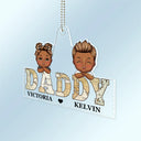 Vintage Map Titles Chibi Kids - Personalized Acrylic Car Hanger
