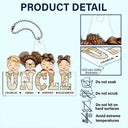 Vintage Map Titles Chibi Kids - Personalized Acrylic Car Hanger