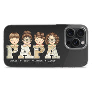 Vintage Map Titles Chibi Kids - Personalized Clear Phone Case