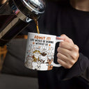 Cat Dad Admit It Life Would Be Boring Without Me - Personalized White Edge-to-Edge Mug
