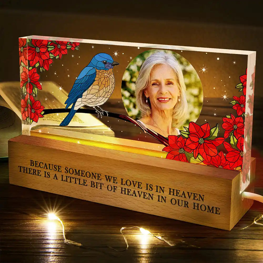 Custom Photo Your Light Will Always Shine In My Heart Memorial - Personalized Rectangle LED Light