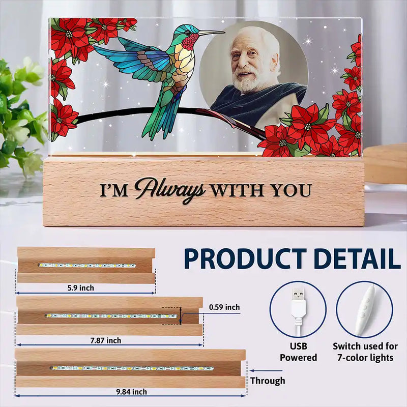 Custom Photo Your Light Will Always Shine In My Heart Memorial - Personalized Rectangle LED Light