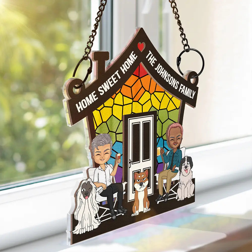 Home Sweet Home - Personalized Window Hanging Suncatcher Ornament