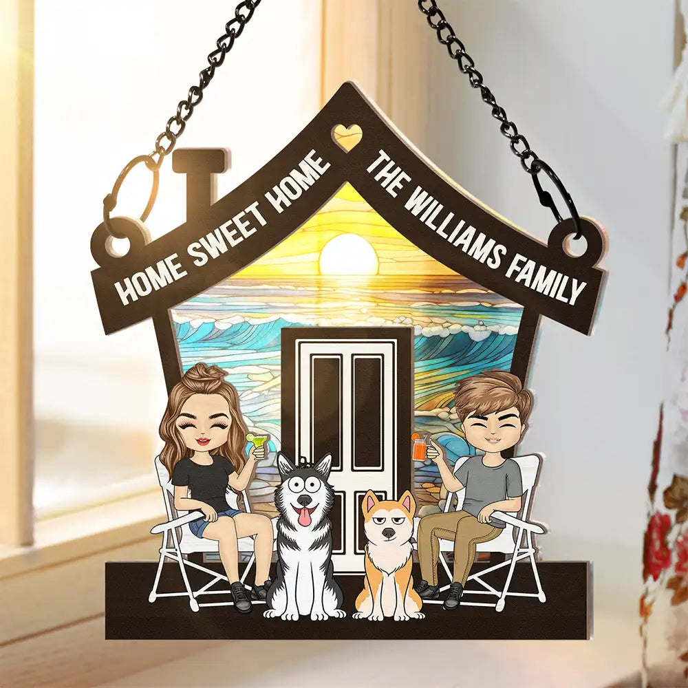 Home Sweet Home - Personalized Window Hanging Suncatcher Ornament