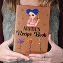 Grandma Mom Auntie Recipe Cookbook - Personalized Leather Journal