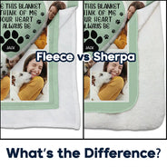 Custom Photo Snuggle This Blanket And Think Of Me - Personalized Fleece Blanket, Sherpa Blanket