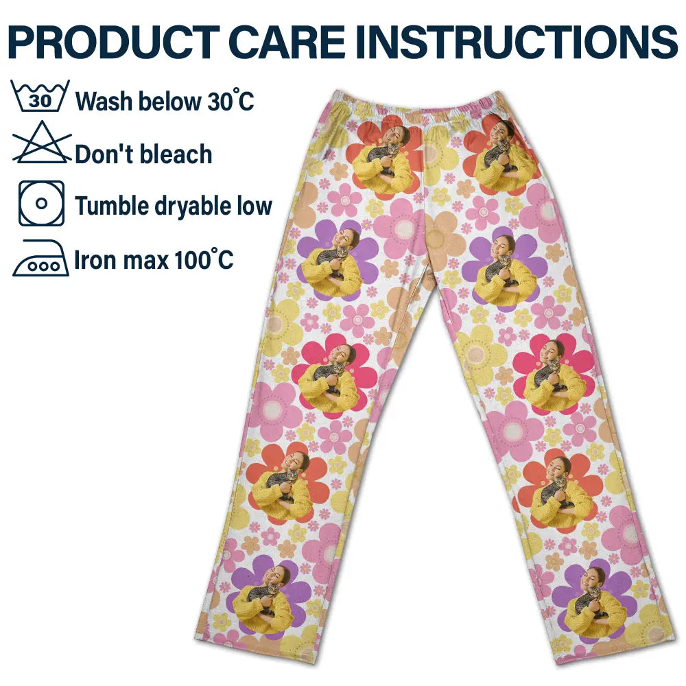 Custom Photo Face Cut Kids Pets Family - Personalized Pajama Pants