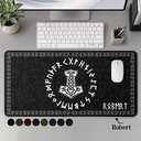 Top Market,Gift For Men,Gift For Yourself,Confident,Icon - Name in Viking Runes - Personalized Leather Desk Mat