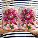 Gift For Mother,Gift For Grandma,Love - Nana Auntie Mom Family Sunflower - Stained Glass Effect - Personalized White Edge-to-Edge Mug