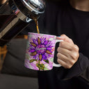 Gift For Mother,Gift For Grandma,Love - Nana Auntie Mom Family Sunflower - Stained Glass Effect - Personalized White Edge-to-Edge Mug