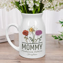 Gift For Wife,Gift For Mother,Gift For Grandma,Happy - Nana Grandma Mom Birth Flowers - Personalized Ceramic Flower Vase