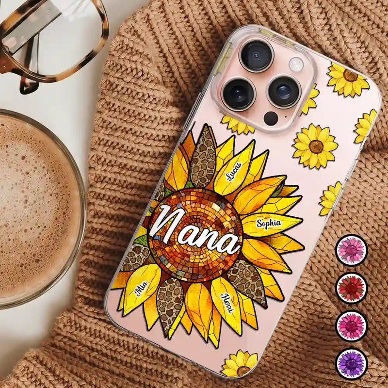 Gift For Grandma, Gift For Mother, Gift For Wife, Happy - Nana Grandma Mom Birth Flowers - Personalized Clear Phone Case