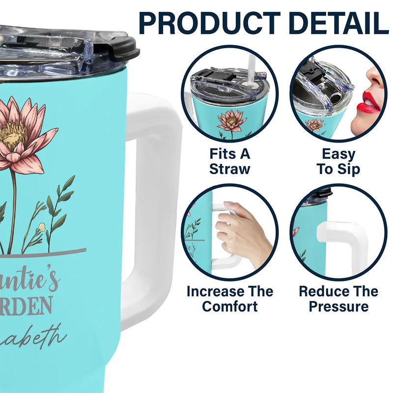 Gift For Grandma,Gift For Mother,Gift For Wife - Nana Grandma Mom Garden Birth Flowers - Personalized 40oz Tumbler With Straw
