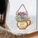 Gift For Grandma,Grandma - Grandkids,Happy - Nana Grandma's Garden Birth Month Flower - Personalized Window Hanging Suncatcher Ornament
