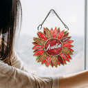 Gift For Mother,Gift For Grandma,Gift For Wife,Happy - Nana Mom Granny Mimi Family Sunflower - Personalized Window Hanging Suncatcher Ornament