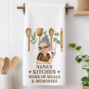 Gift For Mother,Gift For Grandma,Gift For Wife,Happy - Nana's Kitchen Home Of Meals Memories - Personalized Kitchen Towel