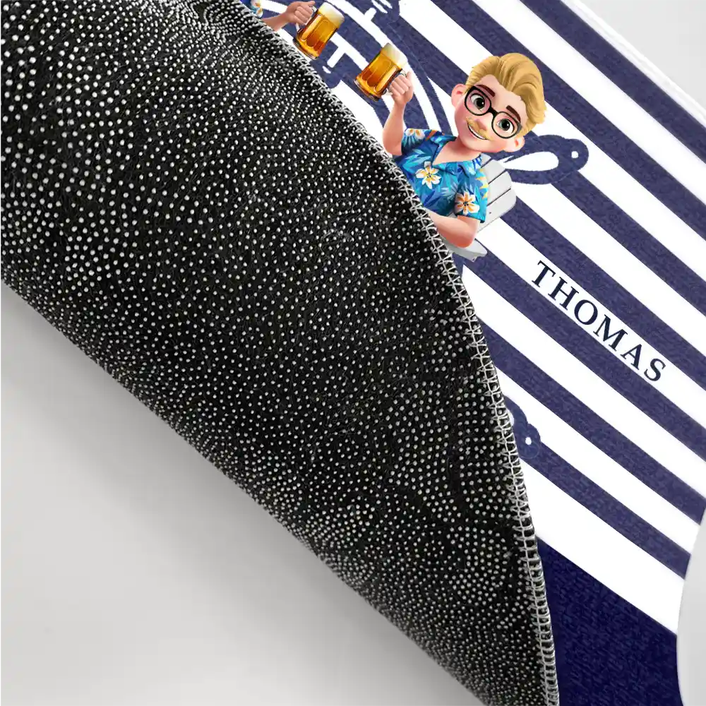 Gift For Couples,Gift For Husband,Gift For Wife,Gift For Boyfriend,Gift For Girlfriend,Happy - Nautical Boat Lovers - Personalized Doormat