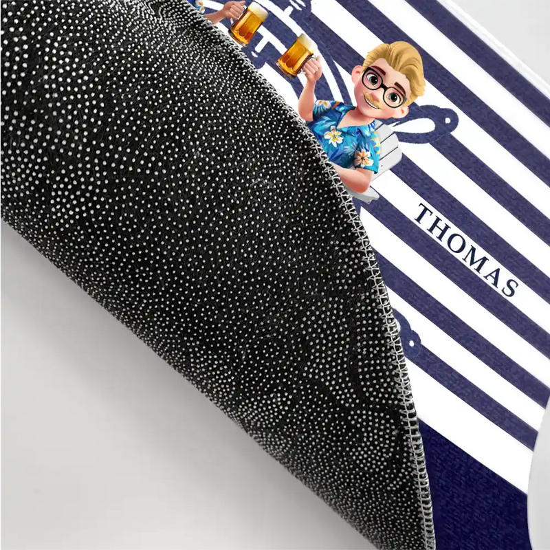 Gift For Couples,Gift For Husband,Gift For Wife,Gift For Boyfriend,Gift For Girlfriend,Happy - Nautical Boat Lovers - Personalized Doormat