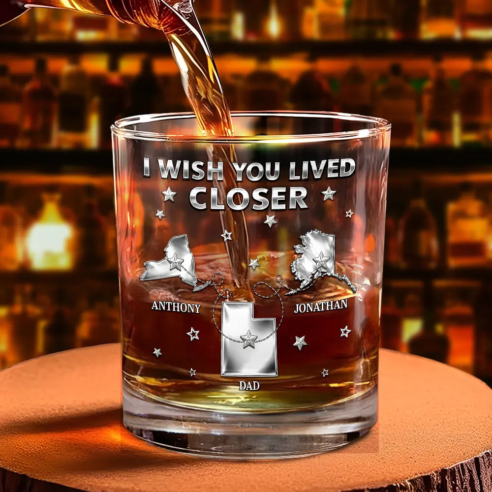 Gift For Brothers,Gift For Sibling,Family,Long Distance,Funny - Never Too Far To Drink Together - Personalized Whiskey Glass