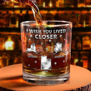 Gift For Brothers,Gift For Sibling,Family,Long Distance,Funny - Never Too Far To Drink Together - Personalized Whiskey Glass