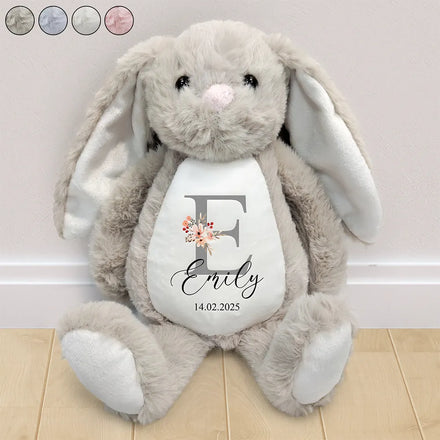 New Baby Baby Shower - Personalized Soft Toy Bunny