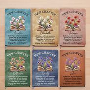 Gifts For Colleagues,Graduation,Retirement,Gift For Women - New Chapter Birth Month Flower - Personalized Leather Journal