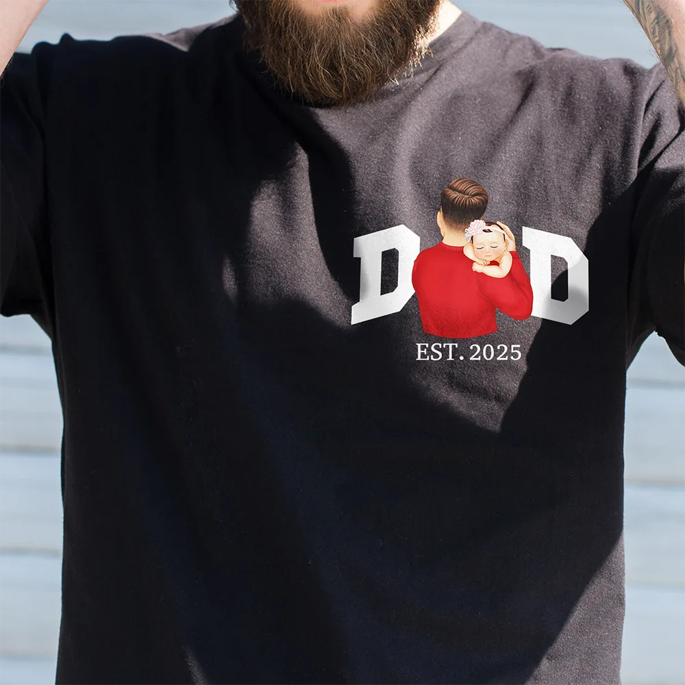 Gift For Father,Happy,New Dad,New baby - New Dad New Mom And Baby - Personalized T Shirt