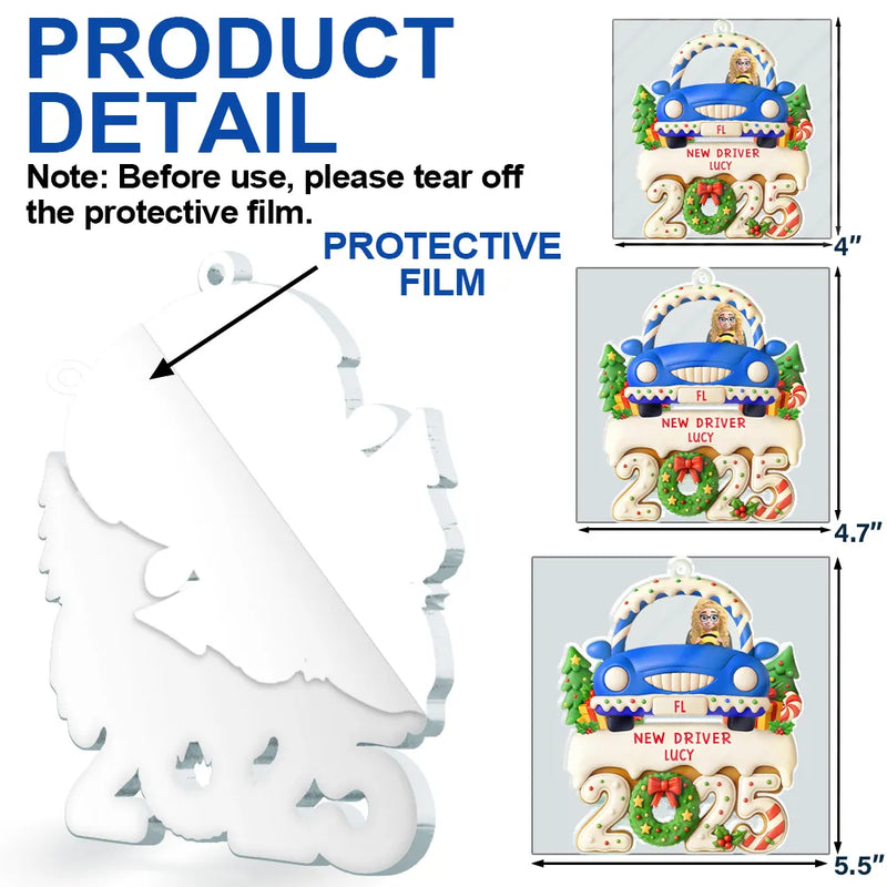 Gift For Yourself,Christmas,Happy - New Driven License - Personalized Custom Shaped Acrylic Ornament