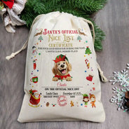 Funny,Christmas,Gift For Kids,Pet Lovers - Nice List Certificate - Personalized Favor Bag